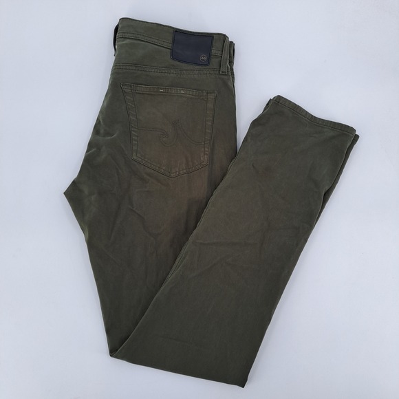 Ag Adriano Goldschmied Other - Adriano Goldschmied Everett Slim Straight Pants Mens 35x34 Italian Olive Green